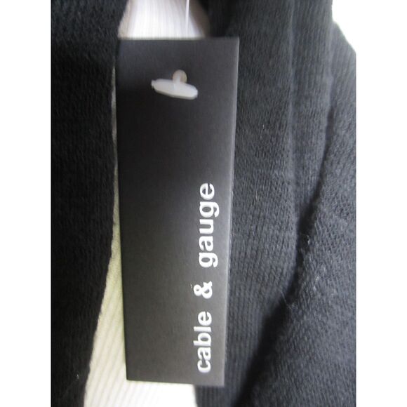 NWT CABLE & GAUGE V NECK LIGHTWEIGHT BLACK SWEATER GOLD TONE BUTTONS SMALL - Picture 4 of 5